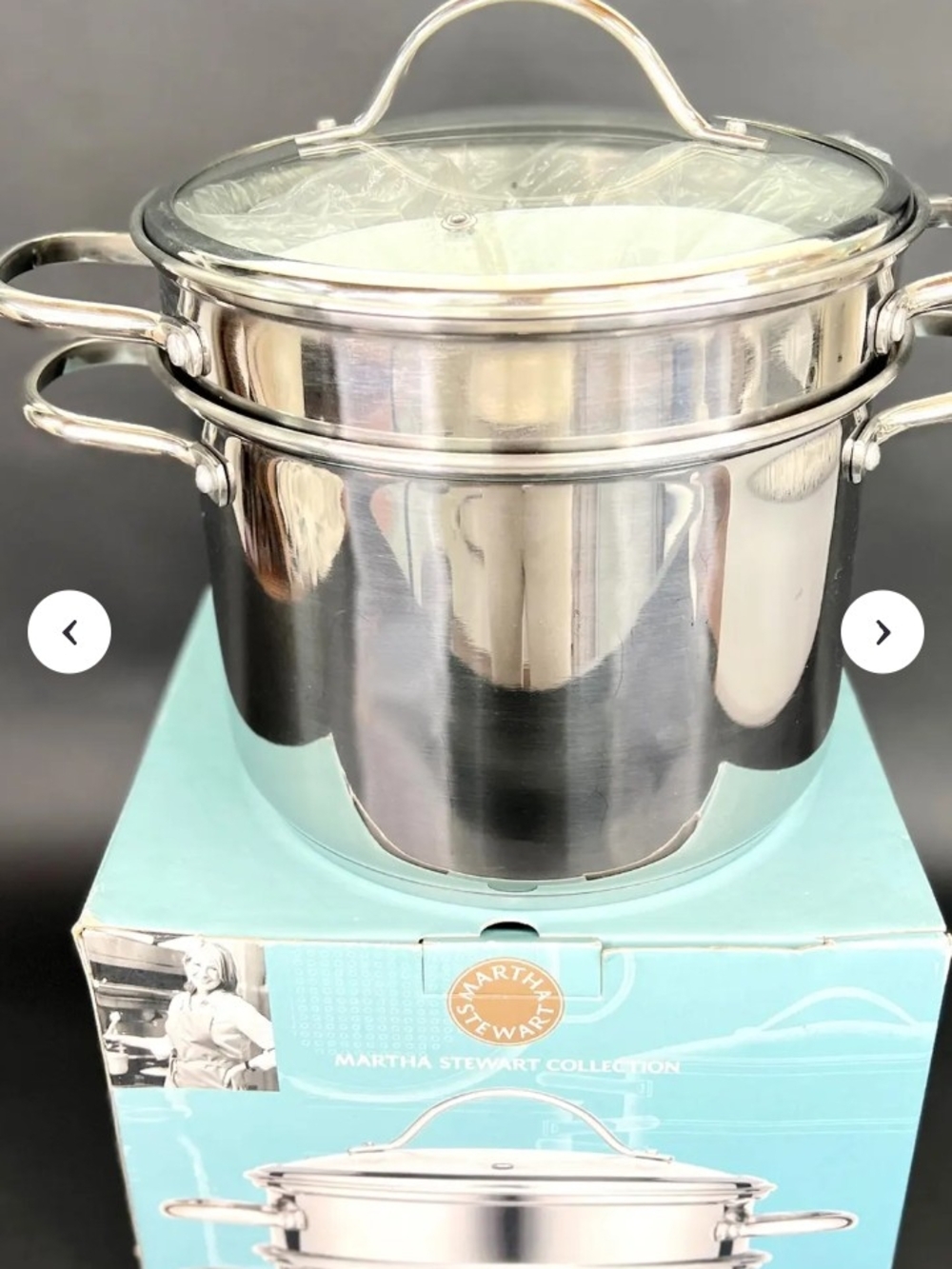 Martha Stewart Stainless Steel Steamer Stockpot with Glass Lid - Silver